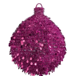 New DecoWoerner Dekokugel Tinsel, 100 Cm Ø, Pink violett