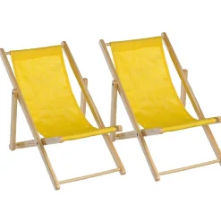 Clearance DecoWoerner Deko-Liegestuhl-Set "Mini" gelb