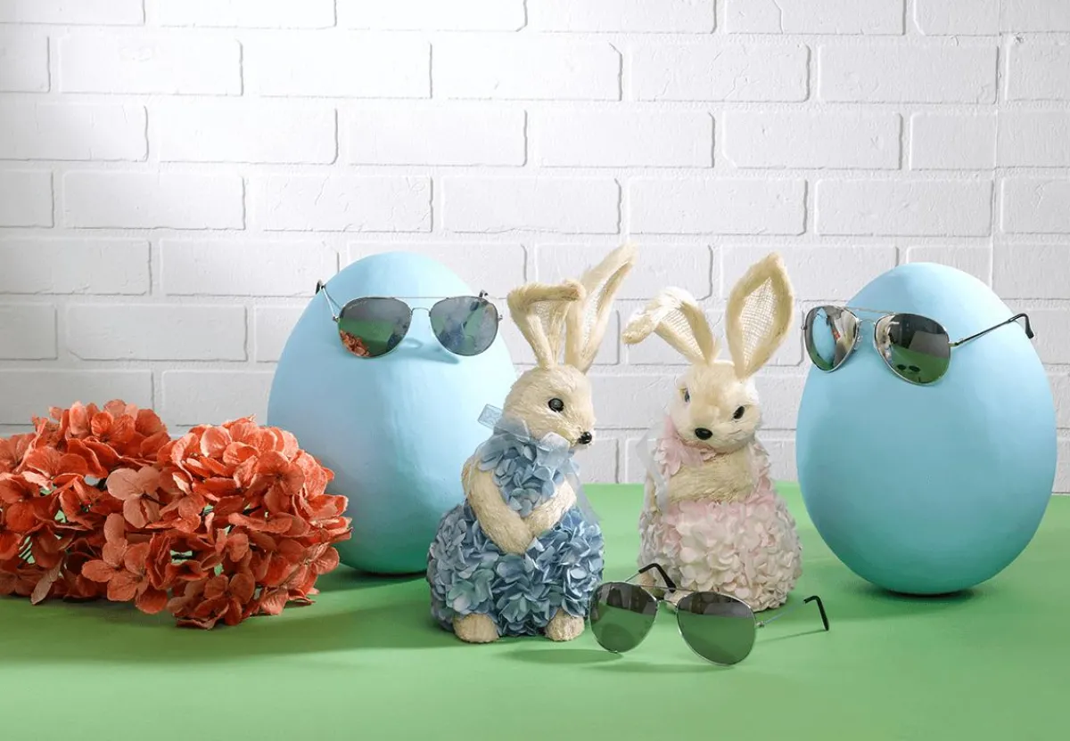 Sale DecoWoerner Deko-Osterhase Im Hortensienkleid 30 Cm blau