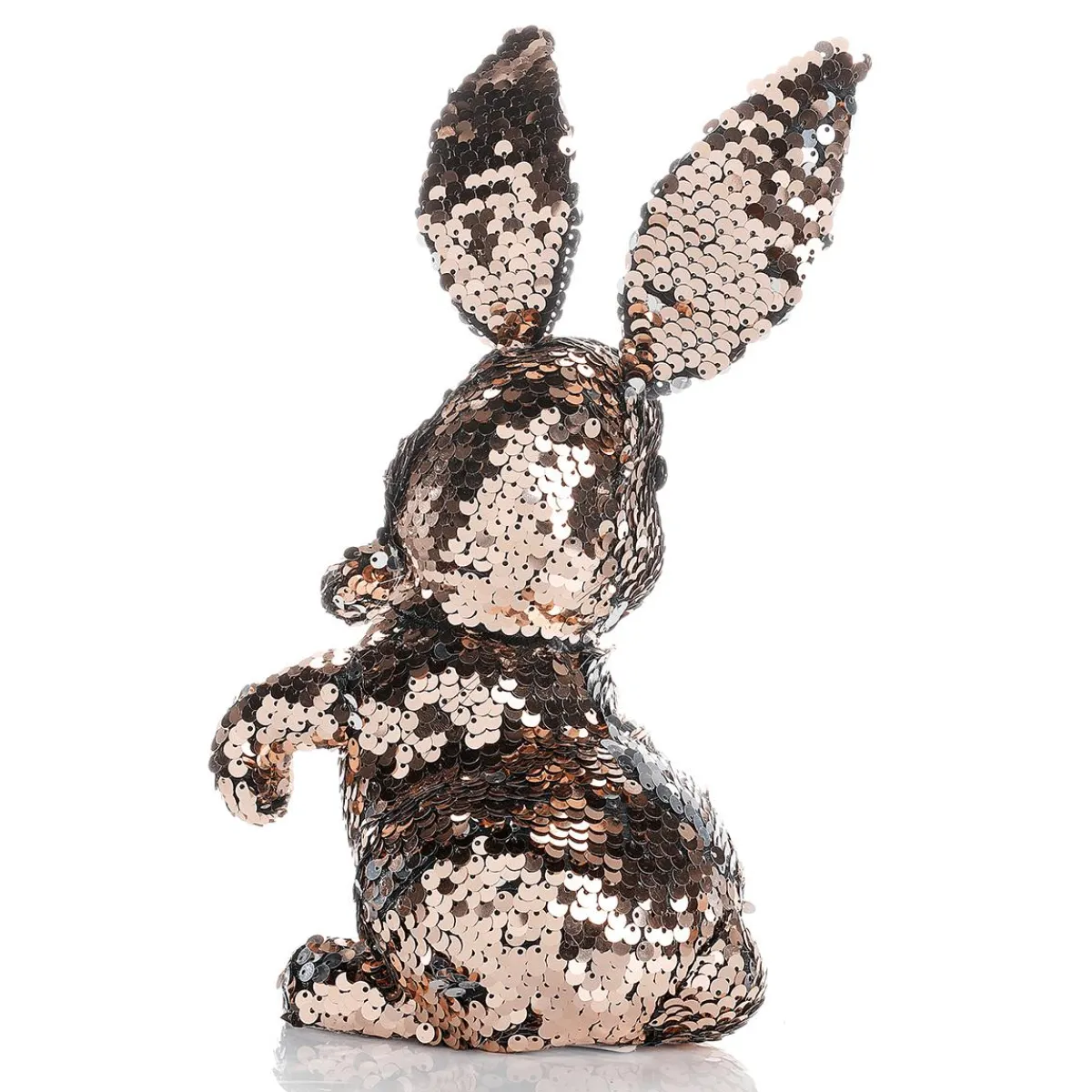 Sale DecoWoerner Deko-Oster-Hase Mit Wendepailletten Kupfer Und , 21 Cm silber