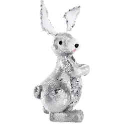 Sale DecoWoerner Deko-Oster-Hase Mit Wendepailletten , 35 Cm silber