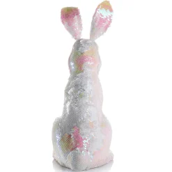 Outlet DecoWoerner Deko-Oster-Hase Mit Wendepailletten Irisierend- 42 Cm weiß