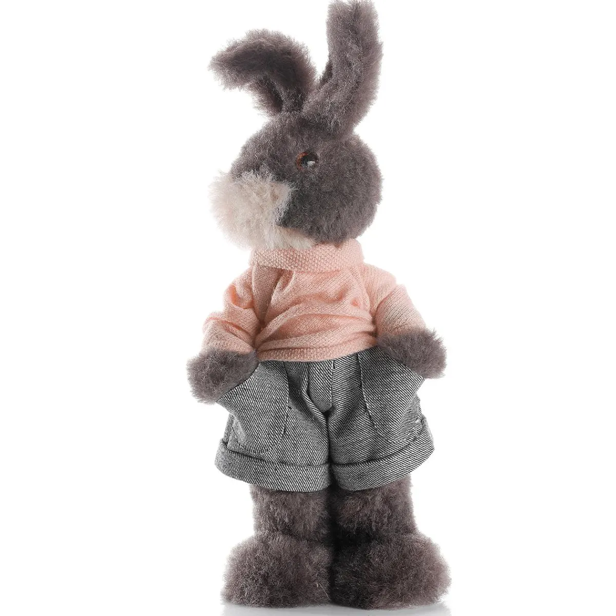 Best DecoWoerner Deko-Plüsch-Oster-Hase 40 Cm Hoch, Grau