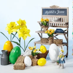 Hot DecoWoerner Deko-Plüsch-Oster-Hase 57 Cm Hoch, , Mit Körbchen Beige