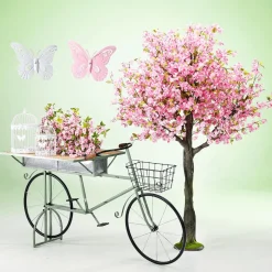Clearance DecoWoerner Dekoratives Metall-Vogelkäfig-Set 2 Stück 48 X 26 X 23 Cm - 41 X 21 X 18 Cm weiß