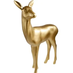DecoWoerner Deko-Reh Stehend 115 Cm Hoch, Metallic gold