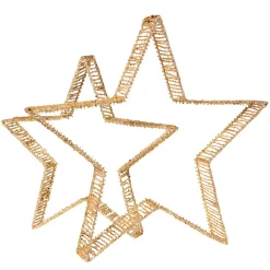 Clearance DecoWoerner Deko-Sterne 2 Stück 40-50 Cm Ø gold
