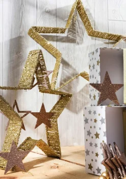 Clearance DecoWoerner Deko-Sterne 2 Stück 40-50 Cm Ø gold