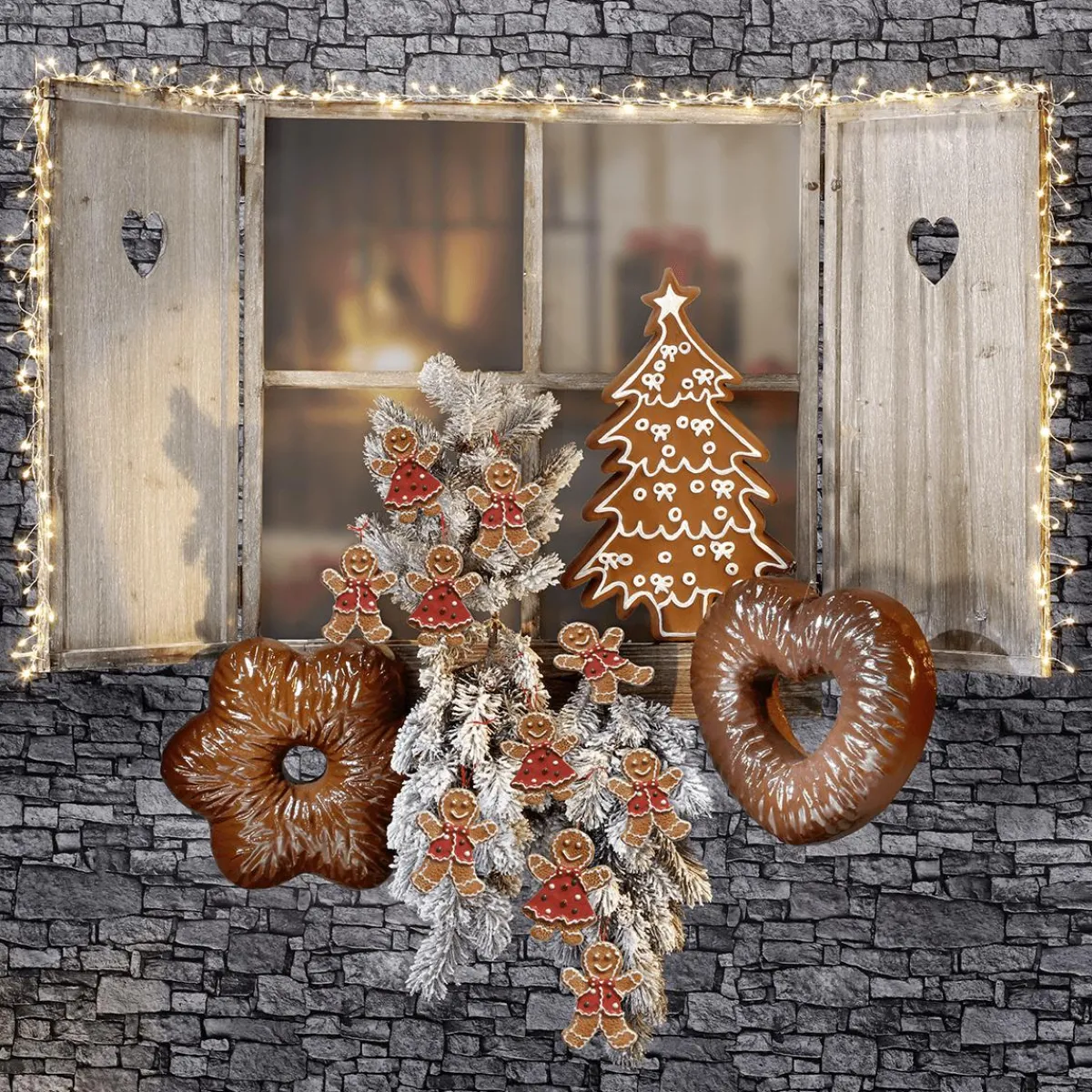 Sale DecoWoerner Dekostoff “Steinwand“, 140 Cm Breit, Grau