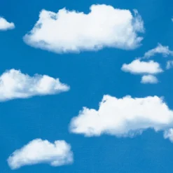 Clearance DecoWoerner Dekostoff “Wolken“ 150 Cm Breit blau