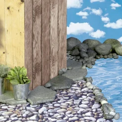 Clearance DecoWoerner Dekostoff “Wolken“ 150 Cm Breit blau