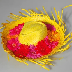 DecoWoerner Deko-Strohhut , 40 Cm Ø gelb