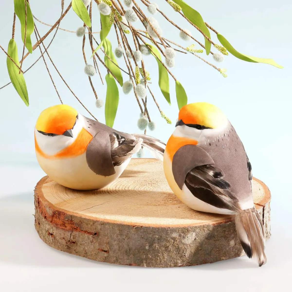 Best DecoWoerner Dekovogel Grau Orange 19 Cm mehrfarbig