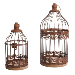 Clearance DecoWoerner Deko-Vogelkäfige In Rost-Optik, 35 Cm braun
