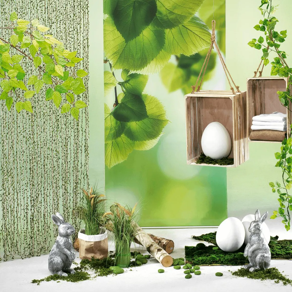 Online DecoWoerner Dekovorhang "Nature" 200 Cm grün