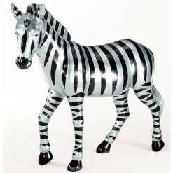 Hot DecoWoerner Deko-Zebra 190 Cm Lang, Silber Schwarz mehrfarbig