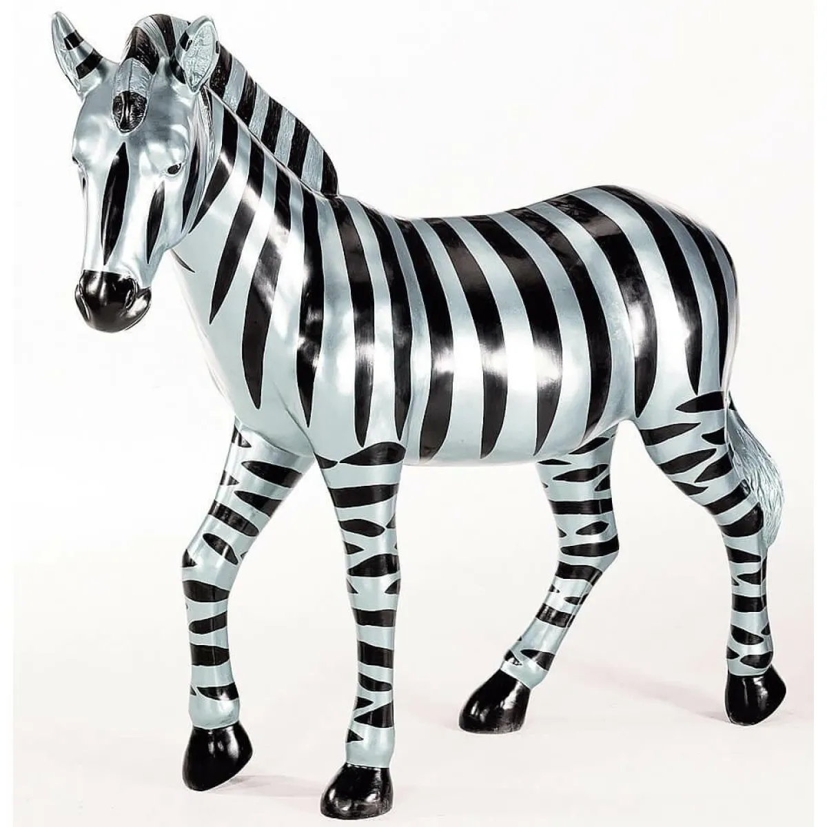 Hot DecoWoerner Deko-Zebra 190 Cm Lang, Silber Schwarz mehrfarbig