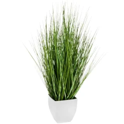 Outlet DecoWoerner Deko-Zebragras Im Weißen Topf 78 Cm grün