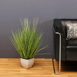 Outlet DecoWoerner Deko-Zebragras Im Weißen Topf 78 Cm grün
