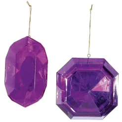 Discount DecoWoerner Diamanten-Hänger Lila 2 Stück violett