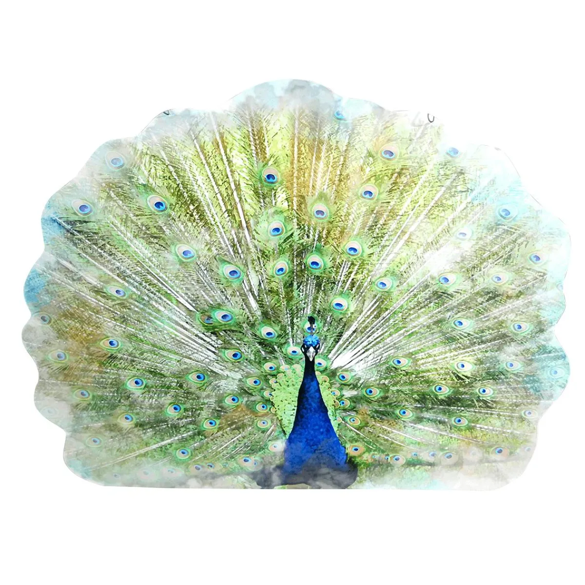 Outlet DecoWoerner Display-Hänger "Pfau" 62 Cm Hoch grün