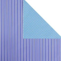 Online DecoWoerner Doppelseitiges Geschenkpapier Gepunktet & Gestreift 50 M blau