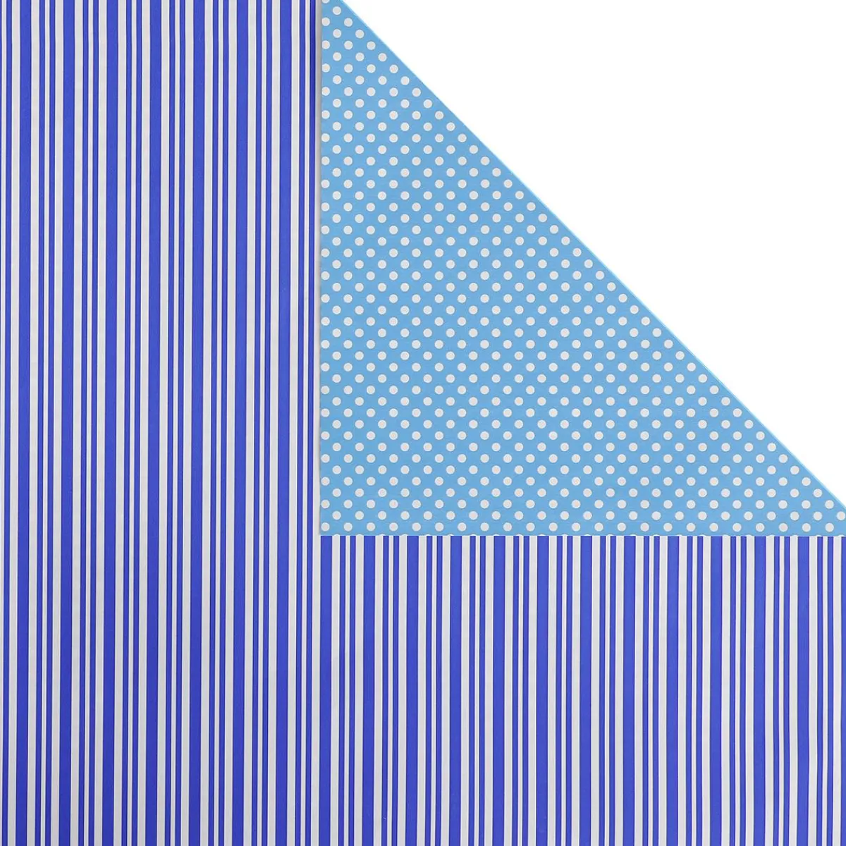 Online DecoWoerner Doppelseitiges Geschenkpapier Gepunktet & Gestreift 50 M blau