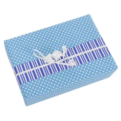 Online DecoWoerner Doppelseitiges Geschenkpapier Gepunktet & Gestreift 50 M blau