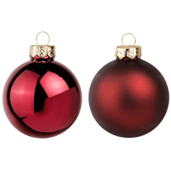 Best DecoWoerner Dunkele Weihnachtskugeln Aus Glas 6 Cm Ø – 24 Stück rot