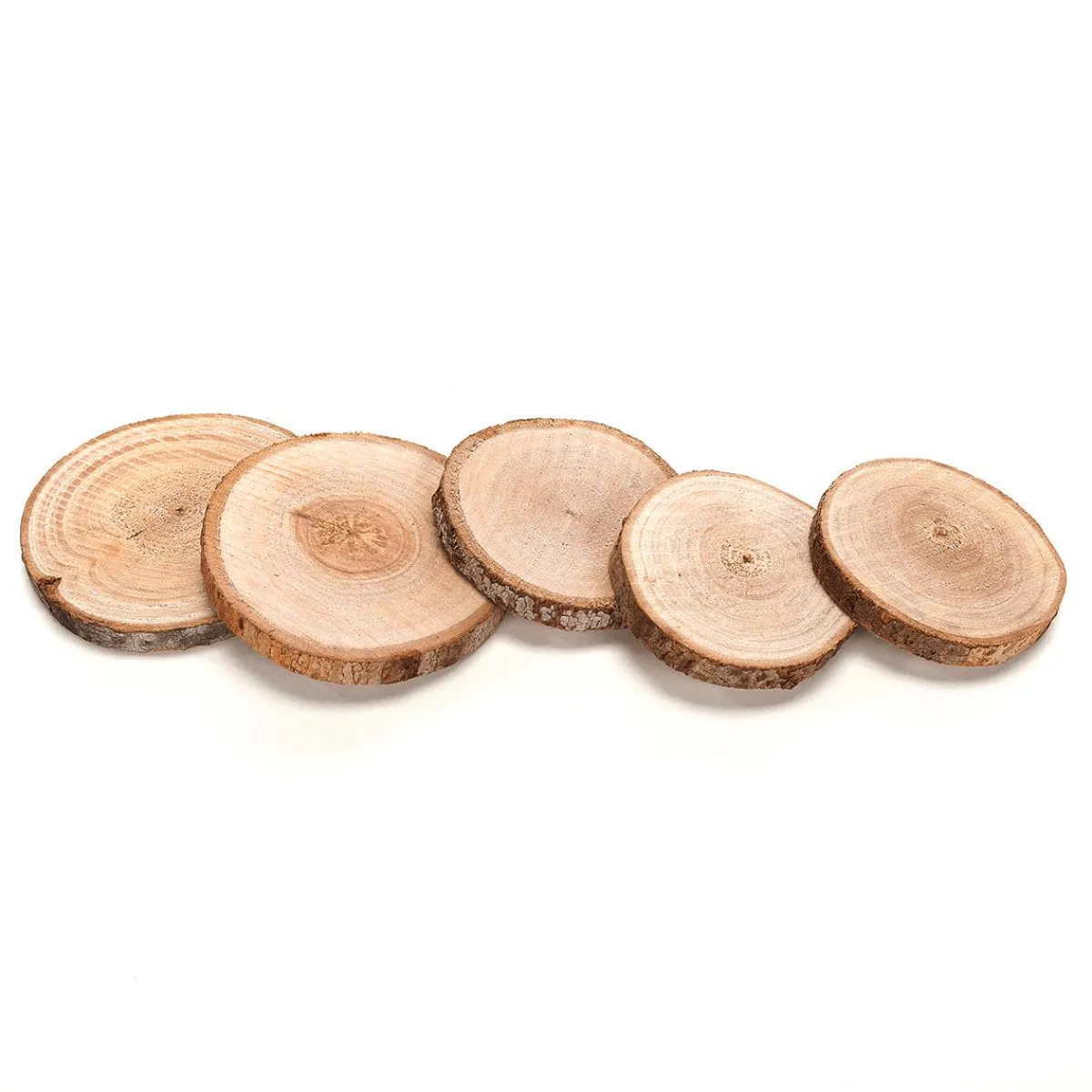 Clearance DecoWoerner Echte Holzscheiben 5 - 7 Cm, 25 Stück Naturholz