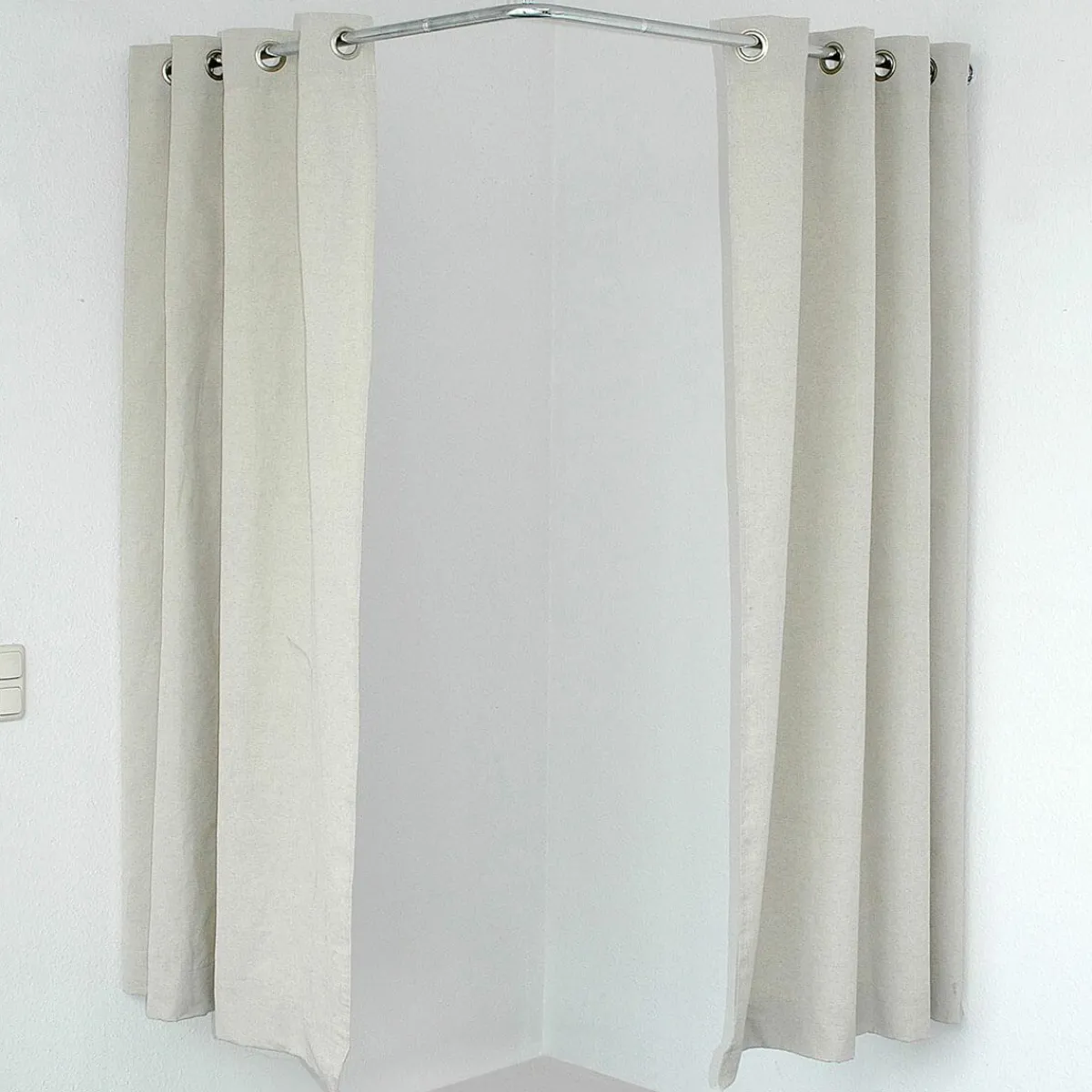 Sale DecoWoerner Eck-Kabinen-Vorhang, 200 Cm Lang, Beige braun