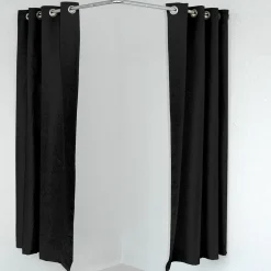 New DecoWoerner Eck-Kabinen-Vorhang, 200 Cm Lang, schwarz