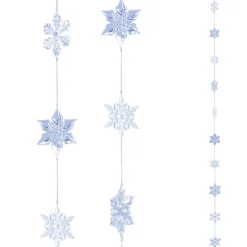 Clearance DecoWoerner Eiskristall-Kette 200 Cm transparent