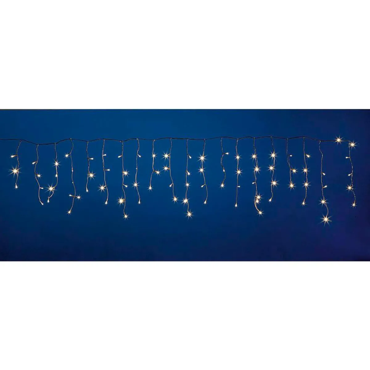 DecoWoerner Eisregen-Lichterkette 24 V Für Den Innenbereich, Warme LED, Weißes PVC-Kabel, 200 X 100 Cm