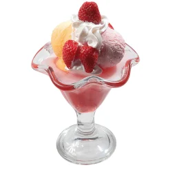 Discount DecoWoerner Erdbeer-Eisbecher Lebensmittel-Attrappe 21 Cm rot
