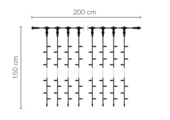New DecoWoerner Ersatzstrang Für LED Profi Lichtvorhang System IP67, 150 Cm