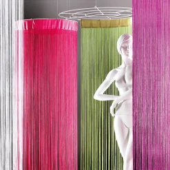 Outlet DecoWoerner Fadenvorhang , 200 X 90 Cm weiß