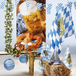 Sale DecoWoerner Fahnenkette BAYERN 4 M Schwer Entflammbar blau