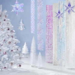 Clearance DecoWoerner Falt-Schneeflocke Aus Kunststoff Irisierend 40 Cm Ø transparent