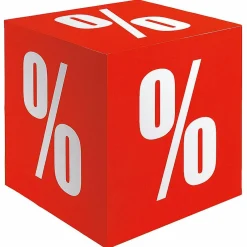 Best DecoWoerner Faltwürfel "Prozent" 10 X 10 Cm rot