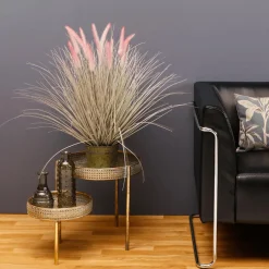 Discount DecoWoerner Feines Deko-Federborstengras In Silber- Im Edlen Zinktopf 70 Cm rosa