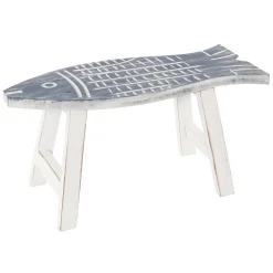Hot DecoWoerner Fischform Hocker -weiß 44 Cm blau