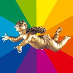 Best DecoWoerner Fliegende Barock Engelfigur, 120 Cm, Wunschfarbe