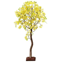 DecoWoerner Forsythien-Kunstbaum Mit Standplatte 120 Cm gelb