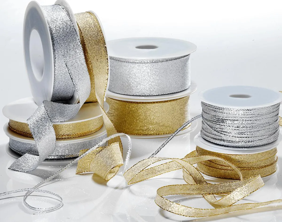 Best DecoWoerner Geschenkband "Glamour" 25 Mm X 20 M silber