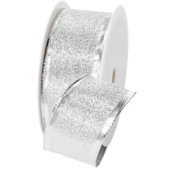 DecoWoerner Geschenkband "Luxury" 40 Mm X 20 M silber