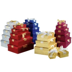 DecoWoerner Geschenkboxen-Set , 5tlg. gold