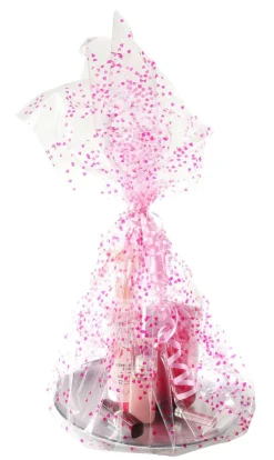 DecoWoerner Geschenkfolie Herzen 70 Cm, 100 M rosa