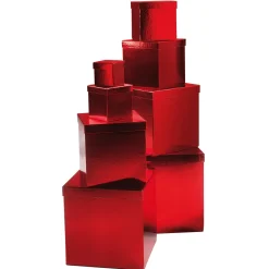 Sale DecoWoerner Geschenkkartonage Majestic Metallic, , 8tlg. rot