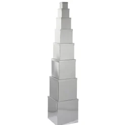 Clearance DecoWoerner Geschenkkartonage Majestic Metallic, , 8tlg. silber